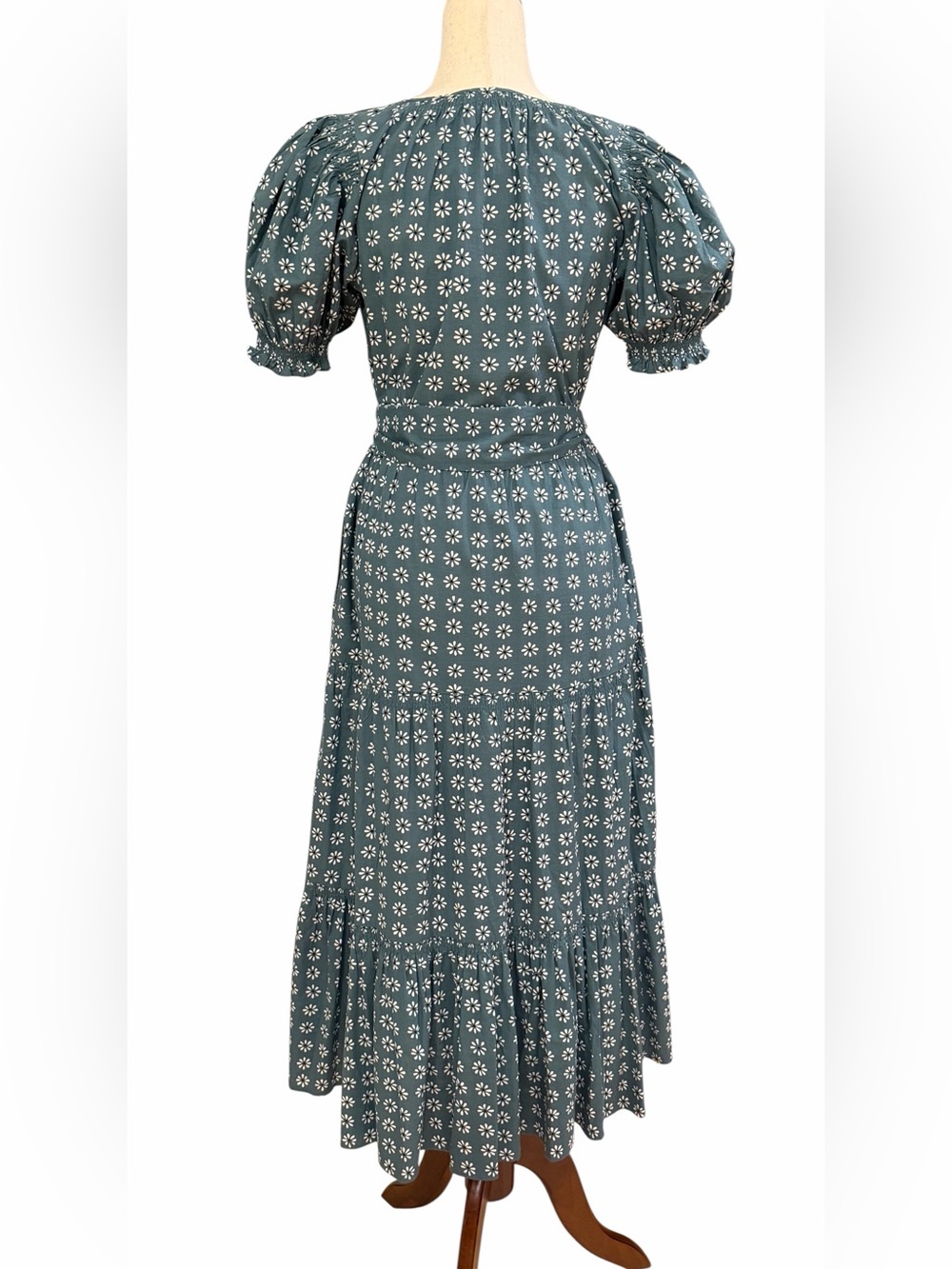 The Great Teal Floral V-Neck Tiered Maxi Dress - Picture 2 of 5